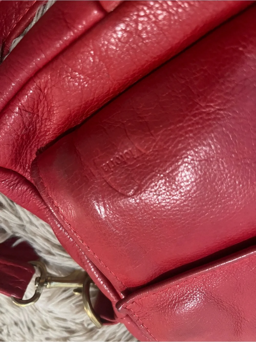 Vintage Red Leather Crossbody Bag Made in USA Victoria Leather Co